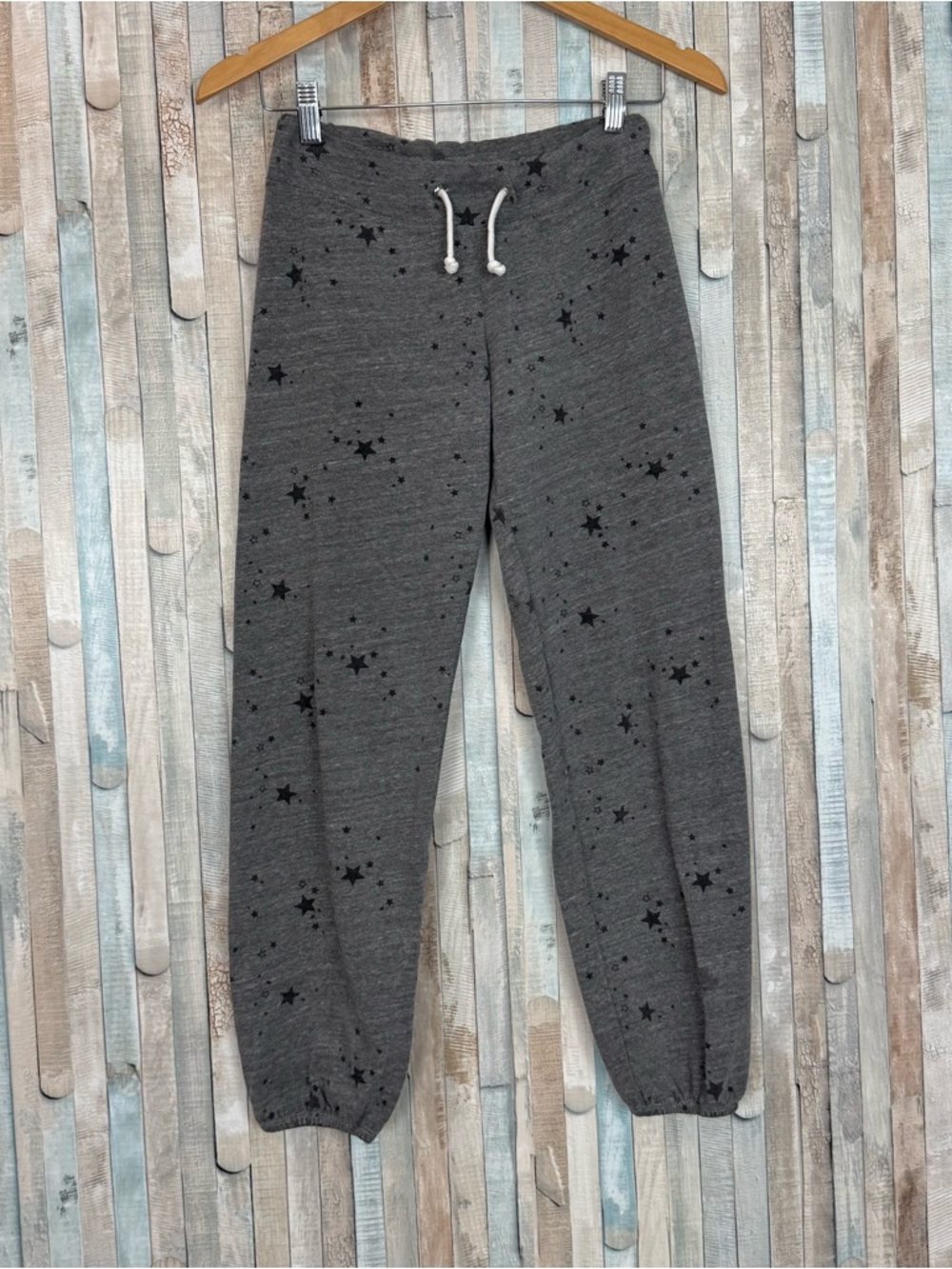 Monrow XS Supersoft Vintage Sweatpant Star Print Jogger Lounge Pant Knit Pull On